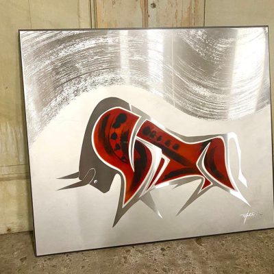 Exclusief Wandreliëf, Kunst. Manfred Jung. Rode Stier, Bull. — foto 2