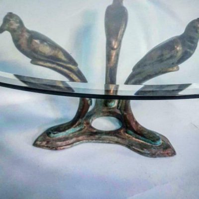 Hollywood Regency (salon-) Tafel, Brons, Glas, Rond. — foto 9