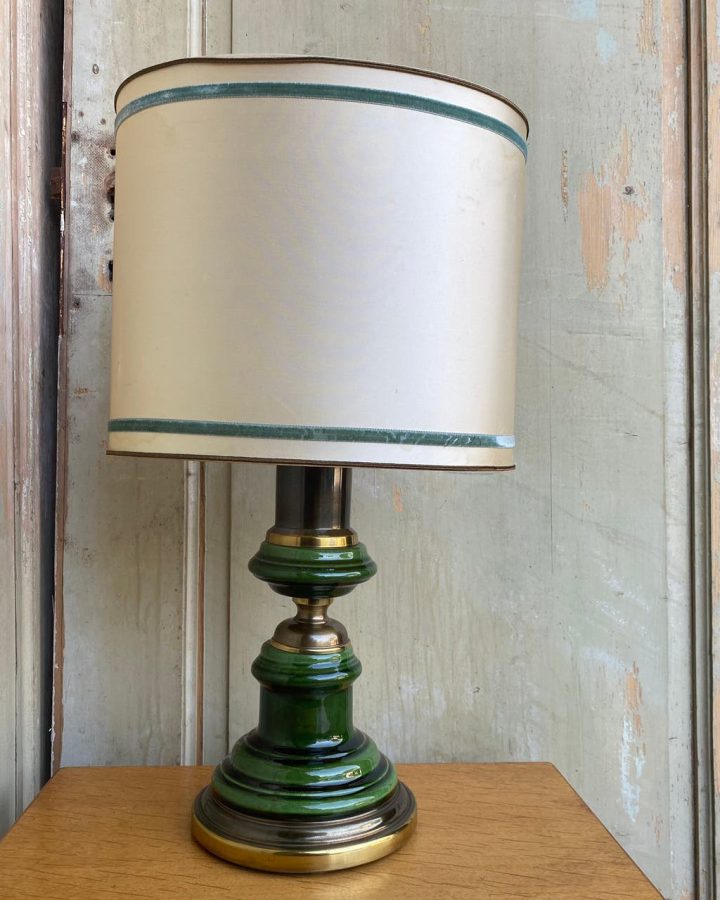 Kaiser-Leuchten-Lampe, Keramik, Messing, Vintage, Design