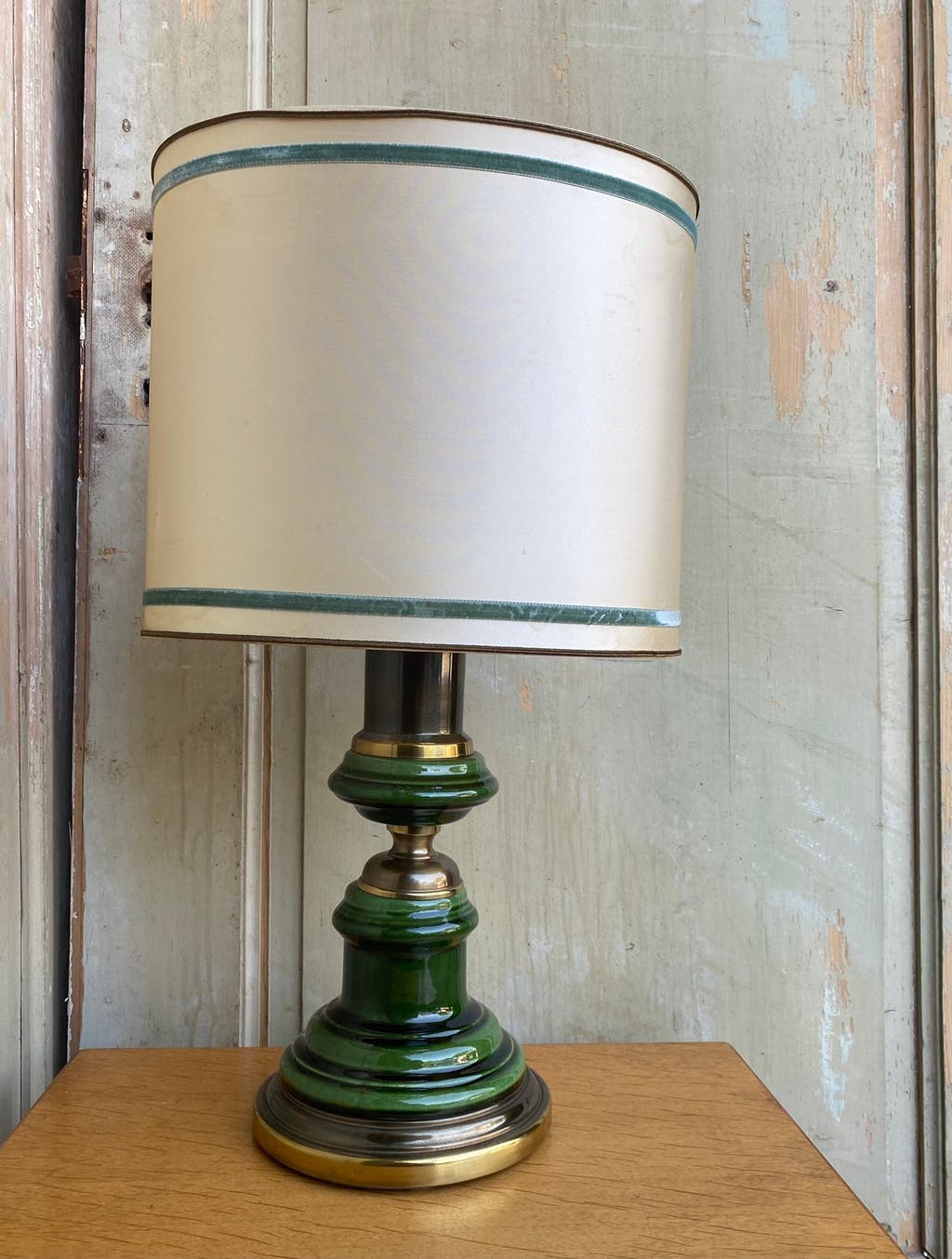 Kaiser-Leuchten-Lampe, Keramik, Messing, Vintage, Design