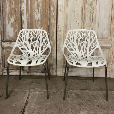 Set van 4 Italiaanse Designstoelen (Fast "Forest" Stijl) Wit