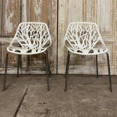 Set van 4 Italiaanse Designstoelen (Fast "Forest" Stijl) Wit — foto 2