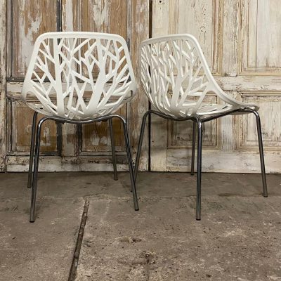 Set van 4 Italiaanse Designstoelen (Fast "Forest" Stijl) Wit — foto 5