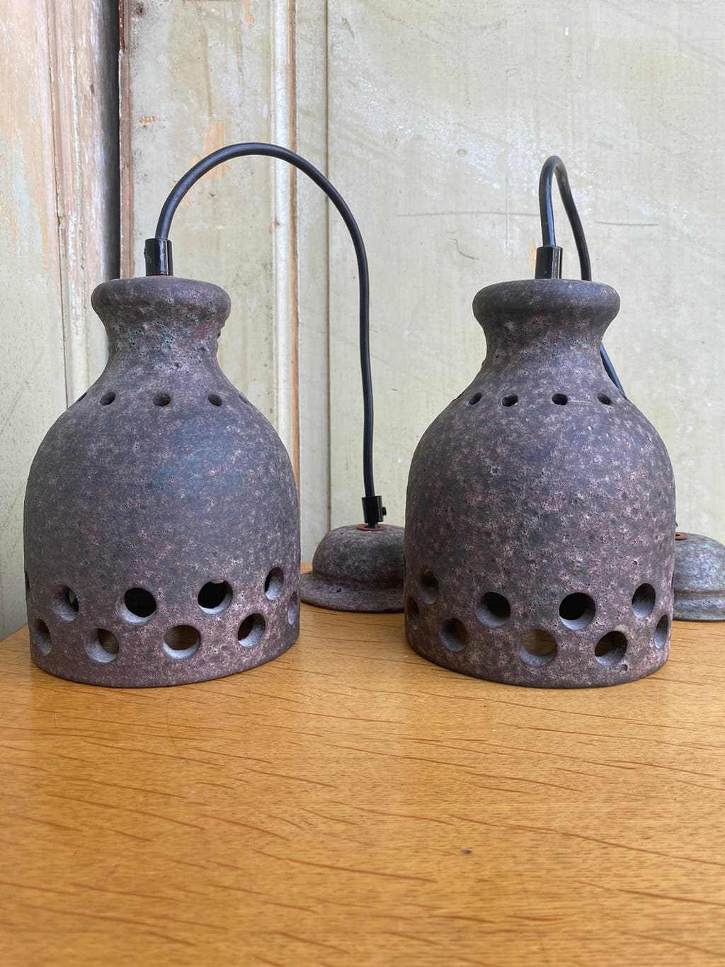 Set Vintage Hanglampen. Fat Lava. Jaren ‘60. West Germany.