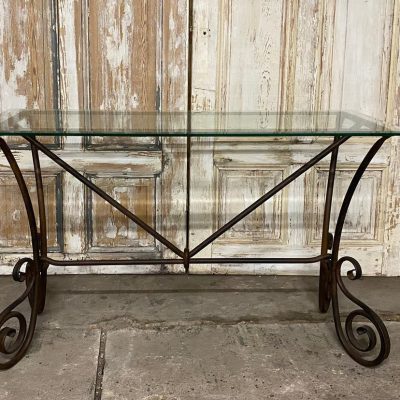Sidetable, Konsole, Schmiedeeisen, Glas