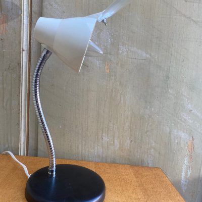 Vintage 'Big Eye' loeplamp, flexibele arm, chroom, zwart. — foto 2