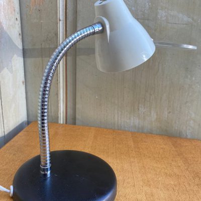 Vintage 'Big Eye' loeplamp, flexibele arm, chroom, zwart. — foto 3