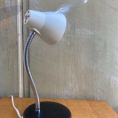 Vintage 'Big Eye' loeplamp, flexibele arm, chroom, zwart. — foto 5