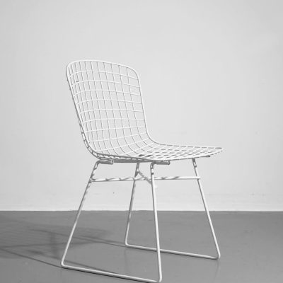 Vintage-Drahtstuhl von EMU, Weiß, Italienisches Design, Siebziger