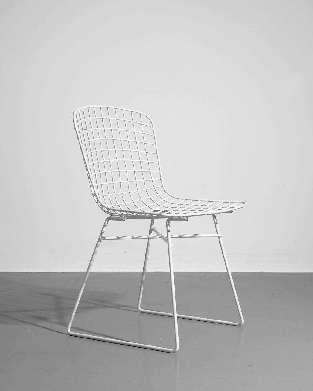Vintage-Drahtstuhl von EMU, Weiß, Italienisches Design, Siebziger