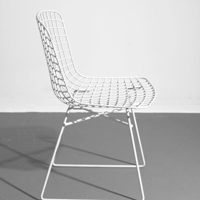 Vintage-Drahtstuhl von EMU, Weiß, Italienisches Design, Siebziger