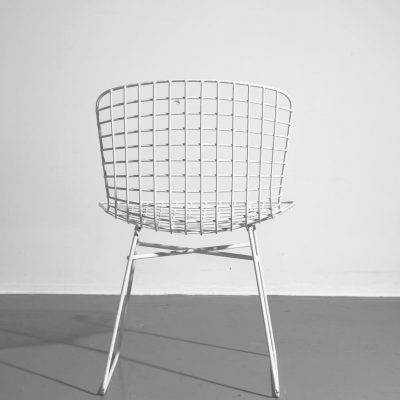 Vintage-Drahtstuhl von EMU, Weiß, Italienisches Design, Siebziger