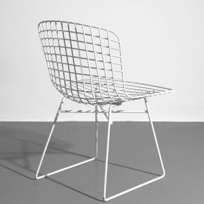 Vintage-Drahtstuhl von EMU, Weiß, Italienisches Design, Siebziger