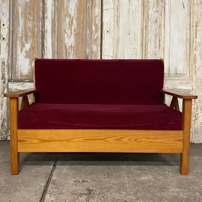Vintage-Mid-Century-Sitzbank, Skandinavischer Chalet-Stil